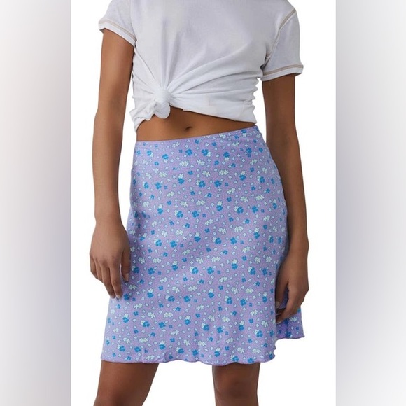 Free People Women's IRL Floral Skirt in Ice Combo - NWT - Picture 2 of 9